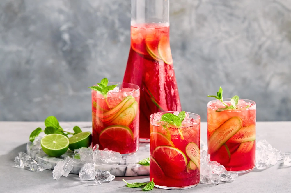 Cranberry, Lime and Mint Iced Tea